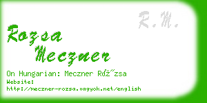 rozsa meczner business card